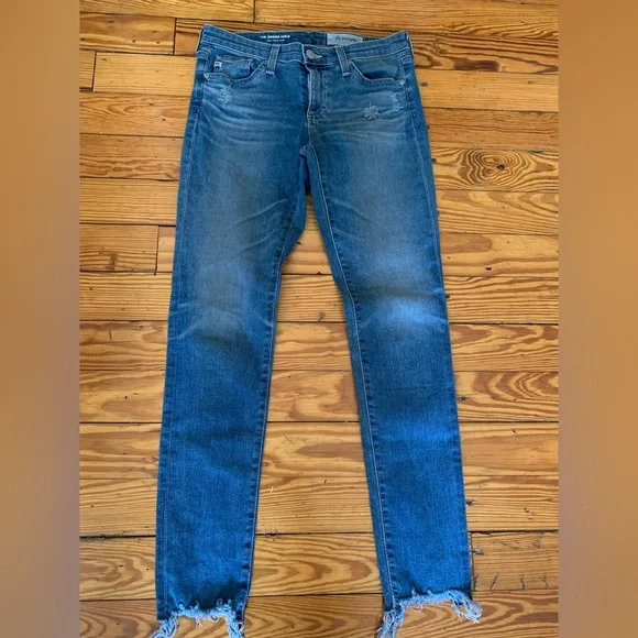 AG Adriano Goldschmied Super Skinny Ankle Light Blue Denim Size 26 R - Picture 1 of 10